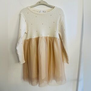 Zara Kids Dress with Cream Top and Tan Skirt